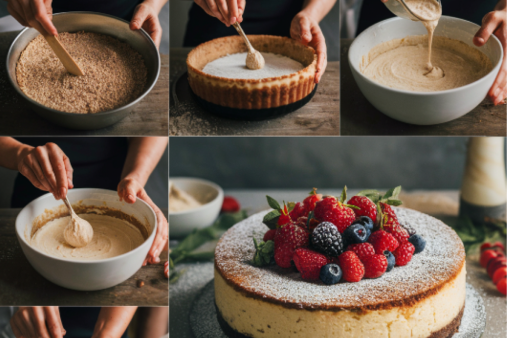 Step by step Almond Crust Cheesecake